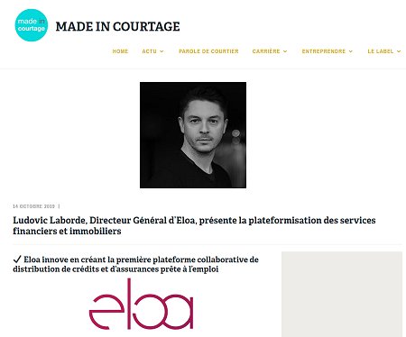Made in Courtage présente Ludovic Laborde (DG Eloa), la plateformisation des services financiers et immobiliers